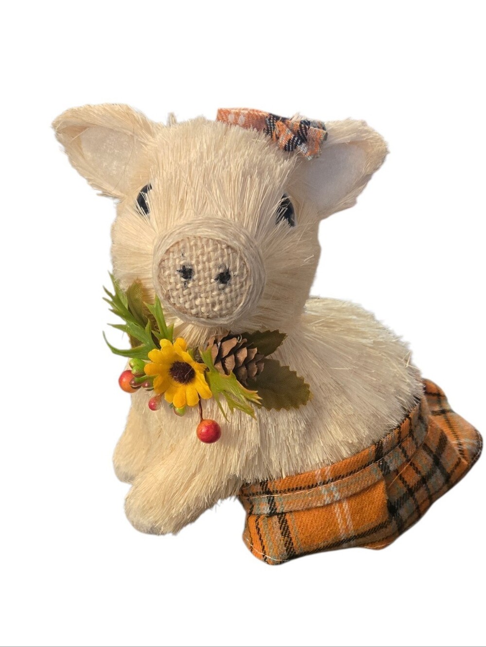 Decorative Fall Straw Pig